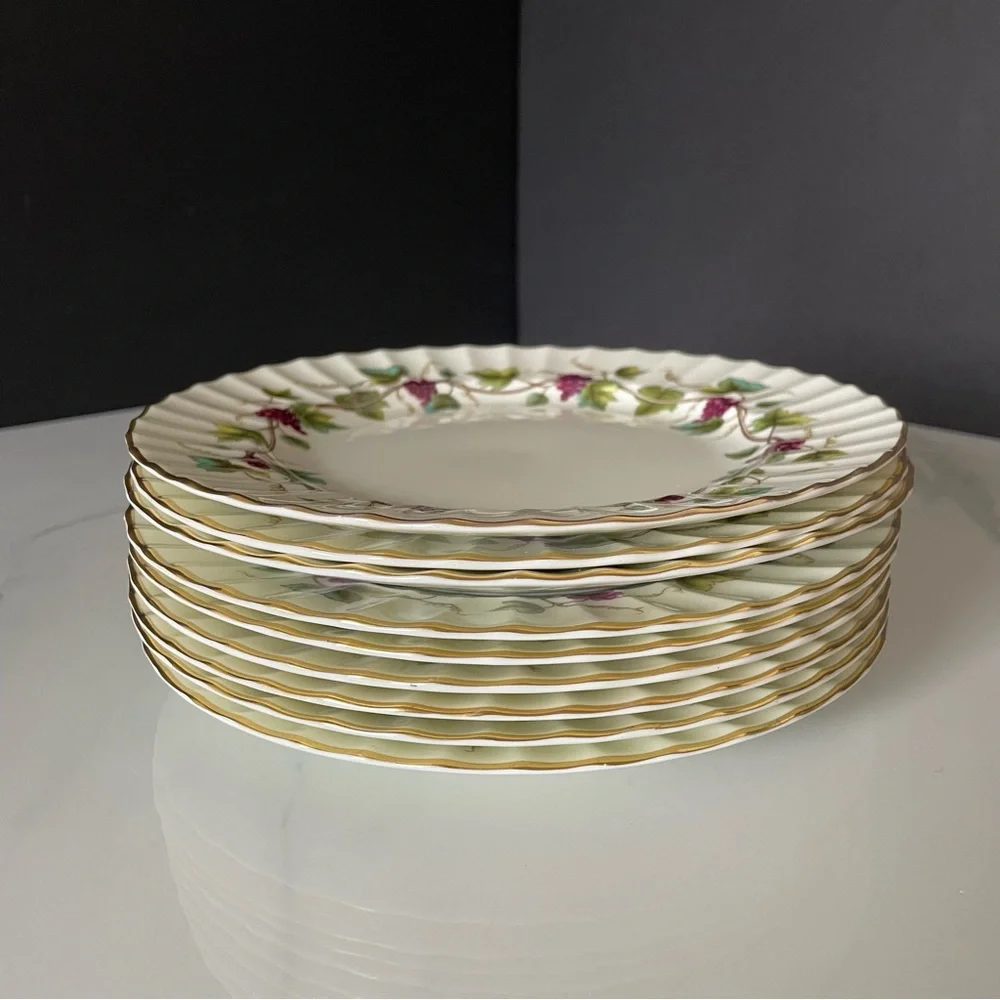 SET of 9 Salad Plates - Bacchanal by Royal Worcester